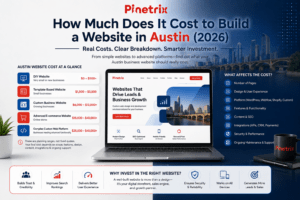 How much it costs to build a website in Austin in 2026, showing website pricing ranges and factors that affect development costs